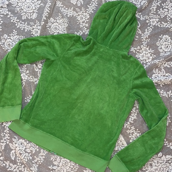 VINTAGE JUICY COUTURE Y2K APPLE GREEN TERRY VELOUR TRACKSUIT JOGGER Set OG - Picture 10 of 16